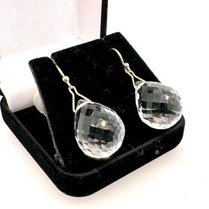 Glass Briolettes with 18k Shepherd Hook Earrings